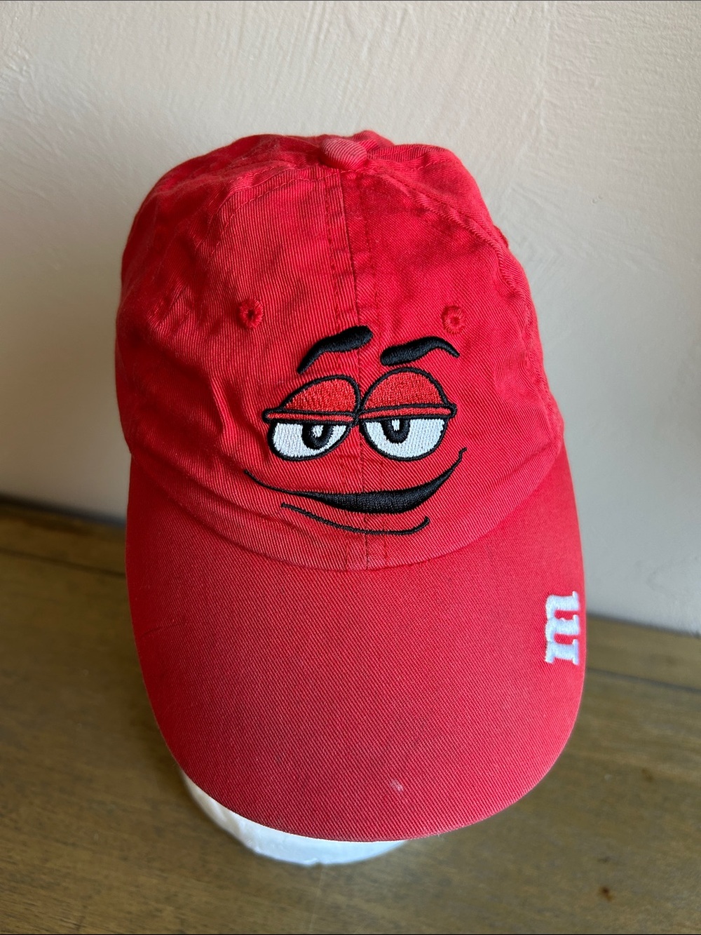 M&M'S Mars Trademark Children Red Character Embroidered Baseball Cap. One Size .